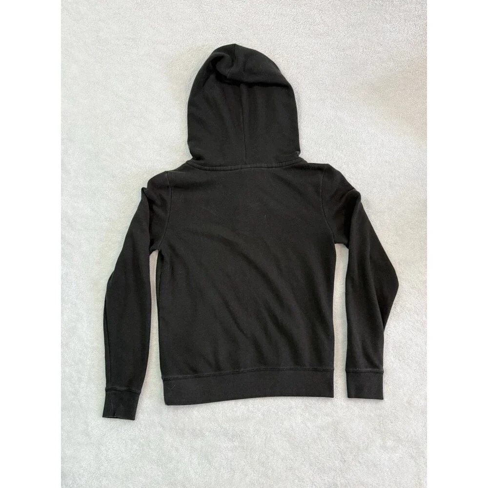 Victoria's Secret PINK Hoodie Womens M Black White Logo Sweatshirt Stripes - Picture 7 of 7